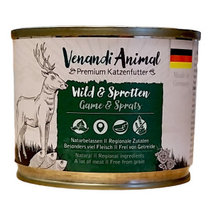 Venandi Animal Wild + Sprotten 200 g 
für Katzen