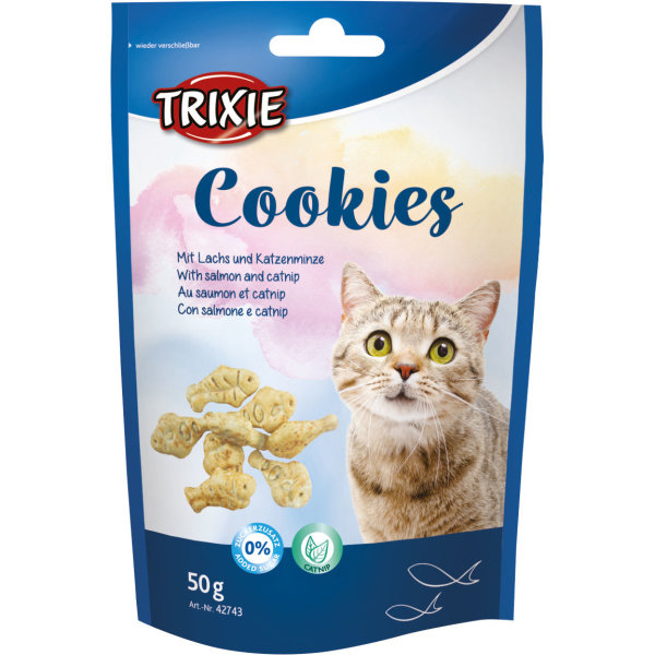 Trixie Cookies mit Lachs und Katzenminze 50 g