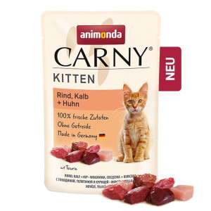 Animonda Carny Kitten Beutel Rind + Kalb + Huhn 85 g...