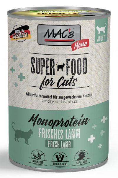 Macs Cat Fleischmen  Mono Sensitive Lamm 400 g